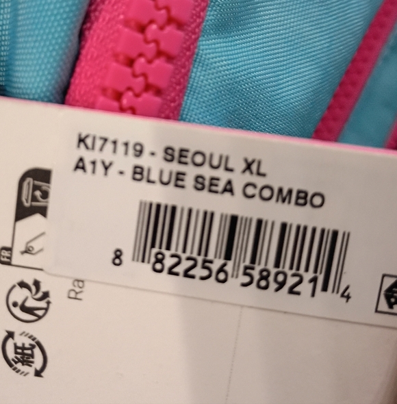 Kipling Blue Sea Seoul Extra Large 17" Laptop Backpack Combo Blue New Unused - Picture 8 of 8